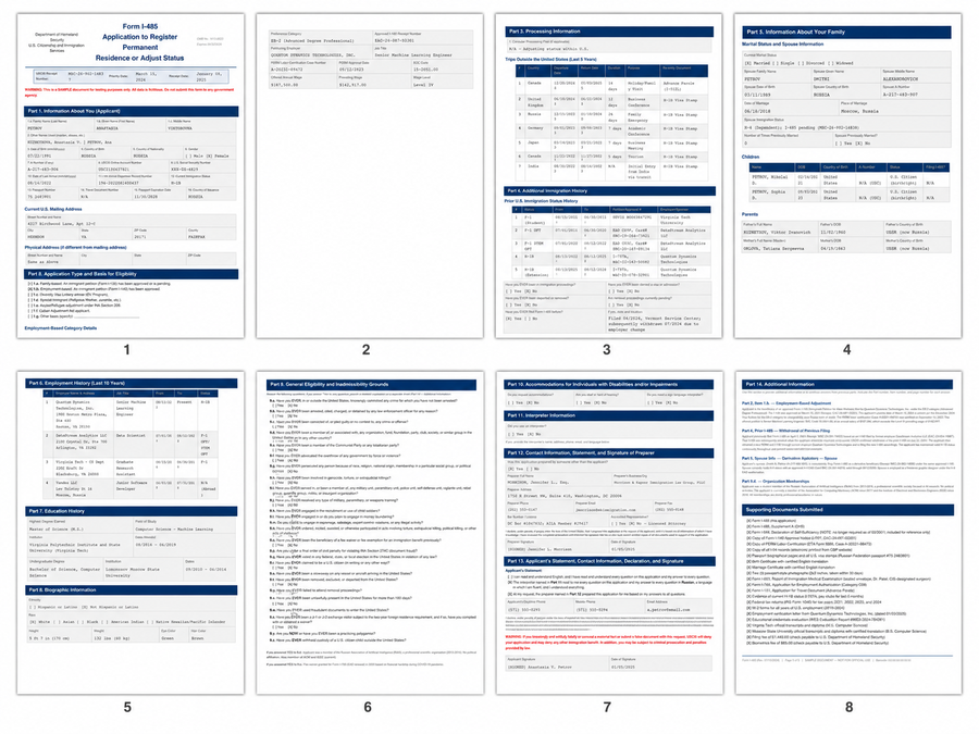 Uploaded document pages preview